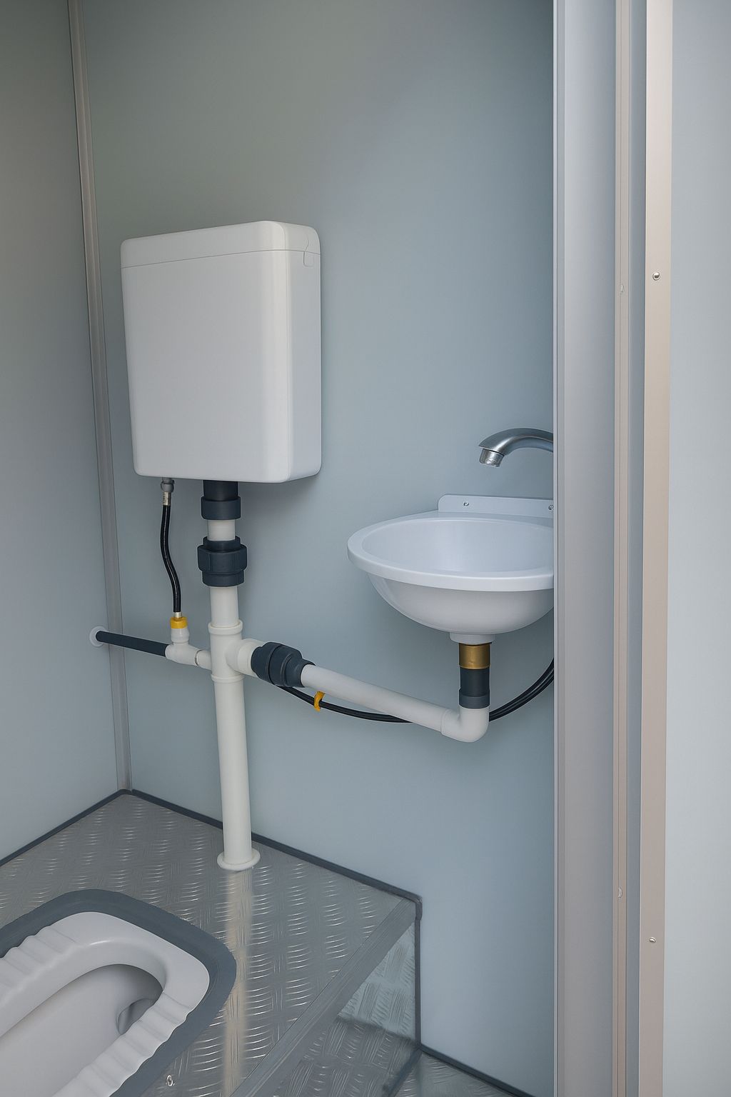 Proenvironmental Services Limited | Portable Toilet with Drain Pipe
